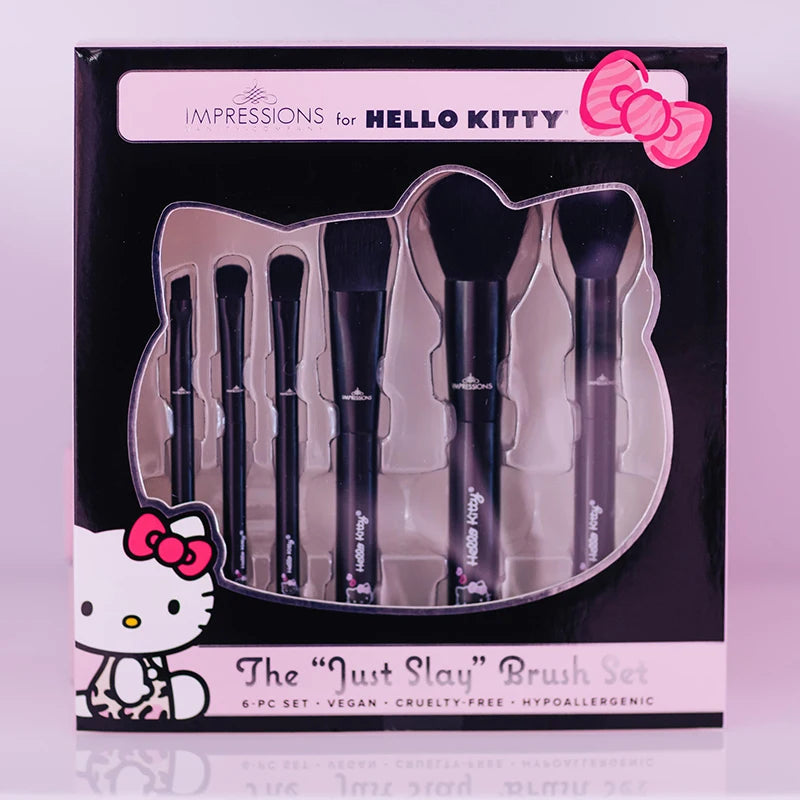 Hello Kitty Makeup Brush Set – Professional Blusher, Eyeshadow & Powder Brushes – Kawaii Cosmetic Tool Kit for Women & Girls