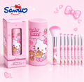 Sanrio Hello Kitty 8-Piece Makeup Brush Set – Anime Cartoon Cosmetic Brushes – Eyebrow, Lip, Eyeshadow & Blending Beauty Tools for Girls Gift