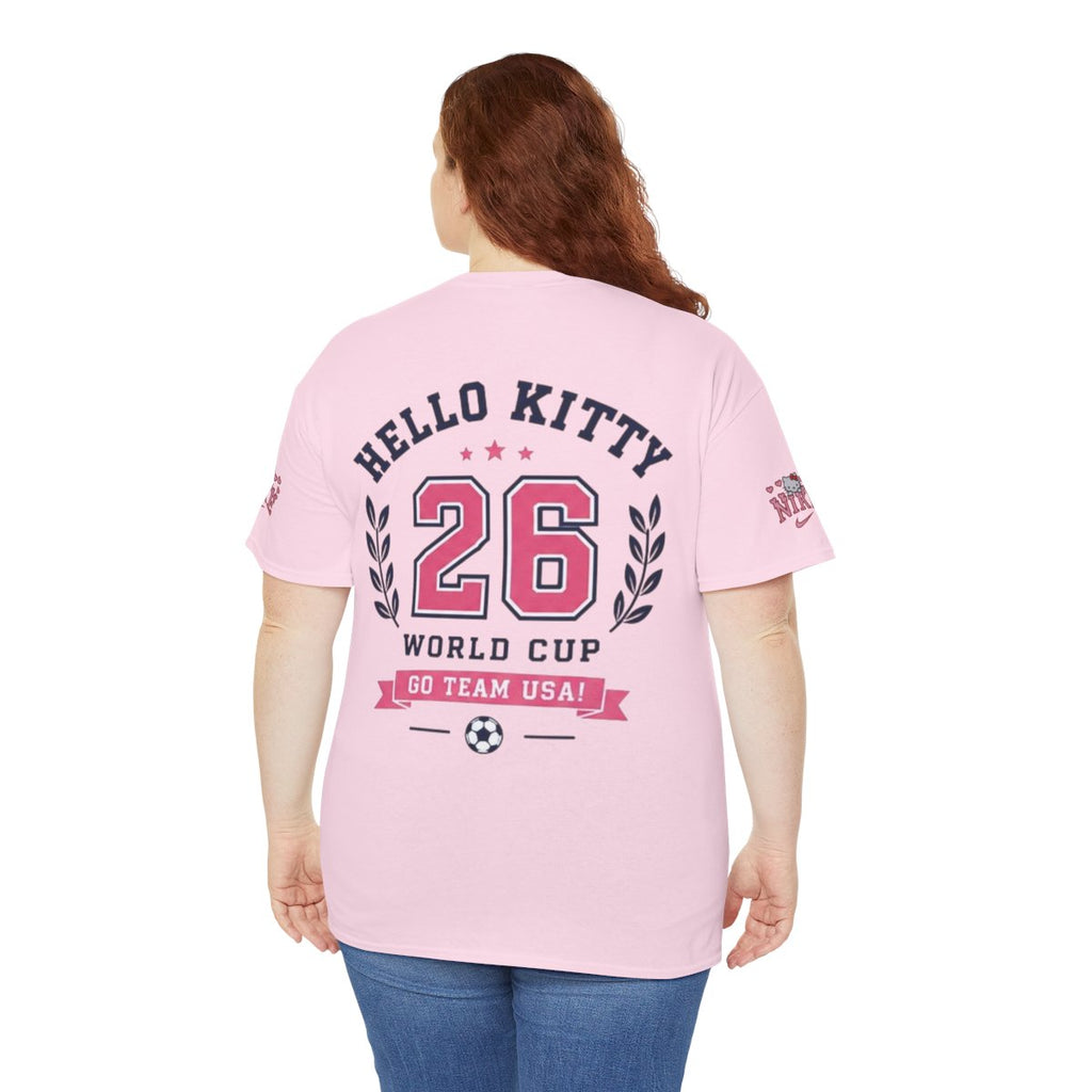 Hello Kitty USA World Cup T-Shirt – Cute Soccer Fan Graphic Tee, Cartoon Football Lover Shirt, Kawaii Sports Fashion Unisex.