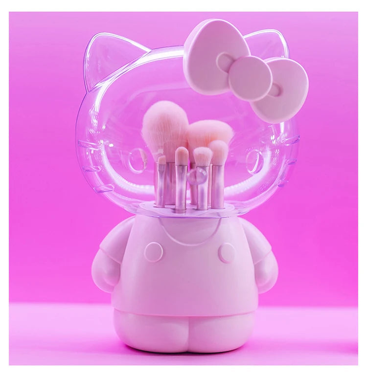 Hello Kitty Makeup Brush Set – Professional Blusher, Eyeshadow & Powder Brushes – Kawaii Cosmetic Tool Kit for Women & Girls
