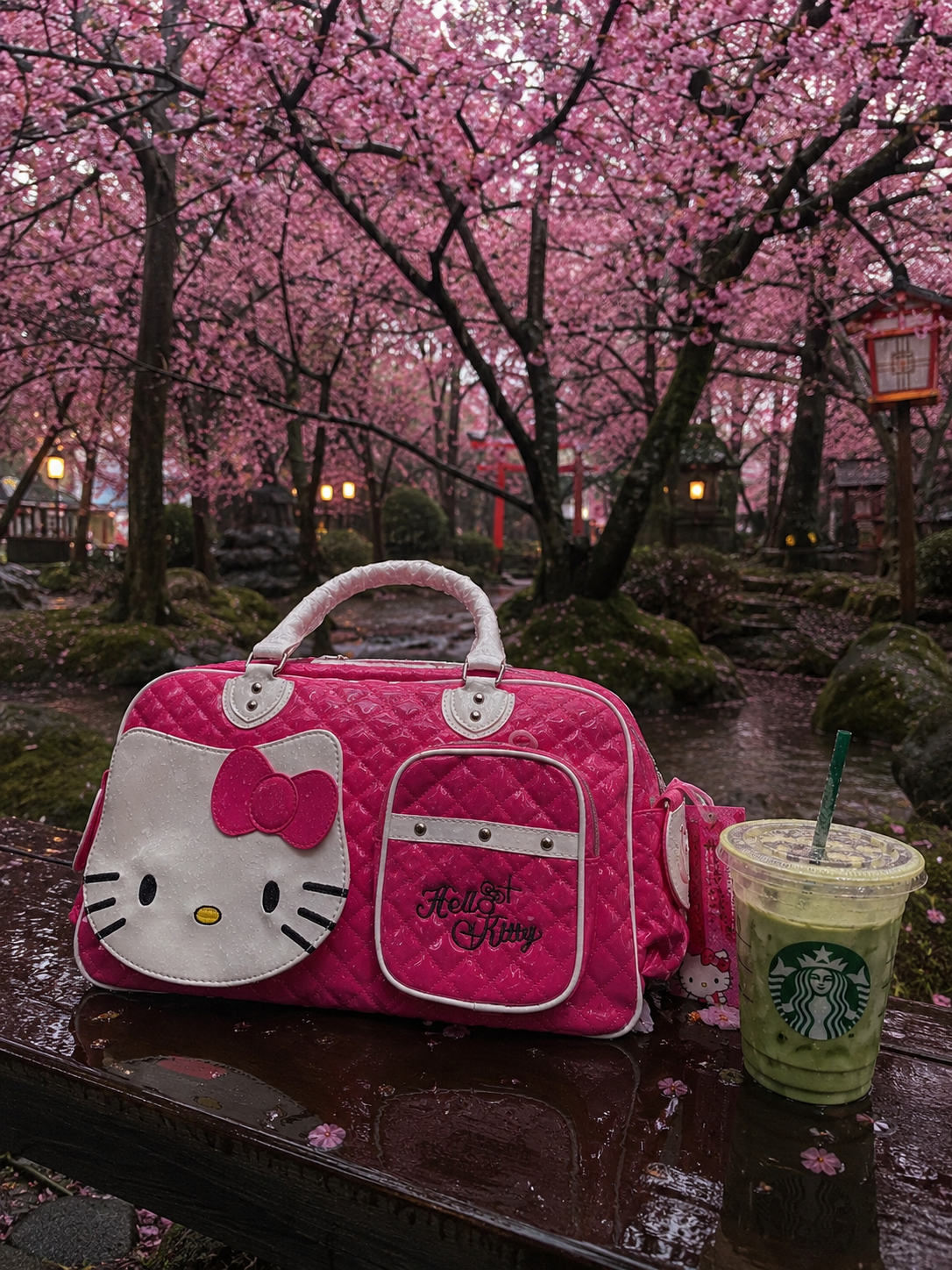 Hello Kitty PU Crossbody Travel Bag – Large Capacity Cute Tote & Makeup Bag for Women and Girls