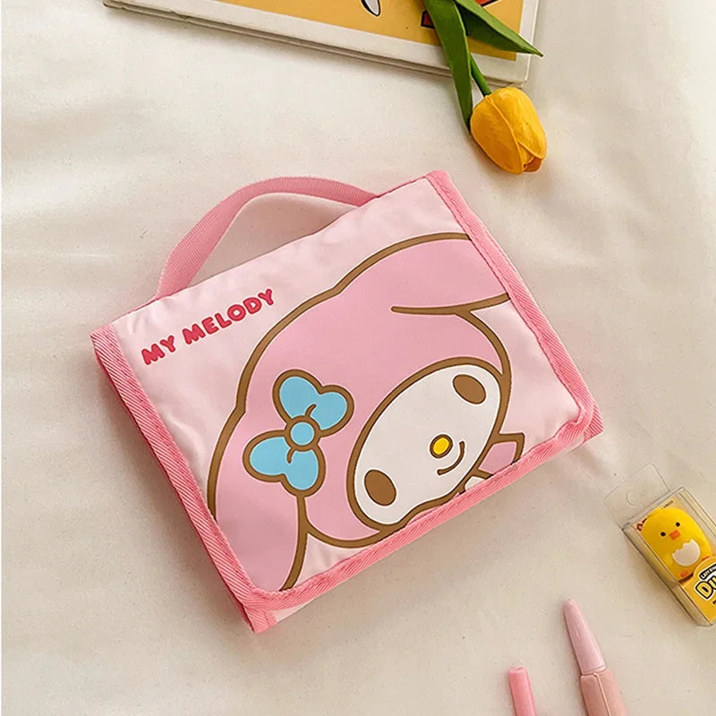 Hello Kitty Foldable Makeup Bag Large Capacity Portable Travel Toiletry Organizer For Cosmetics Skincare Gift For Ladies.