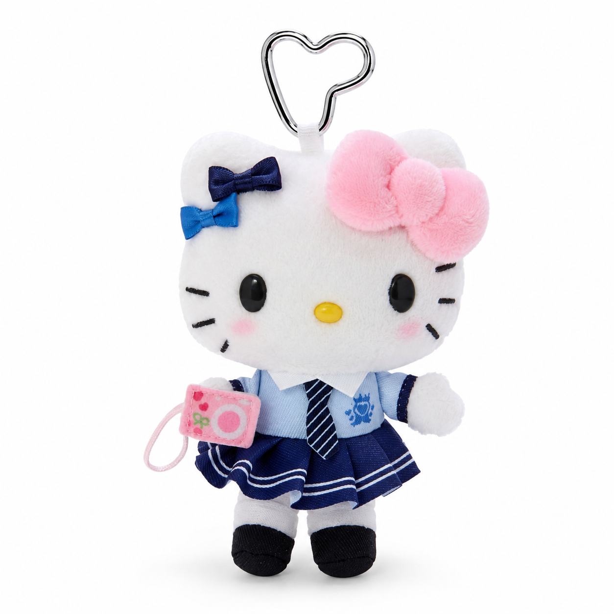 Cute Hello Kitty Plush Keychain School Uniform Bag Charm Kawaii Sanrio Style Accessory