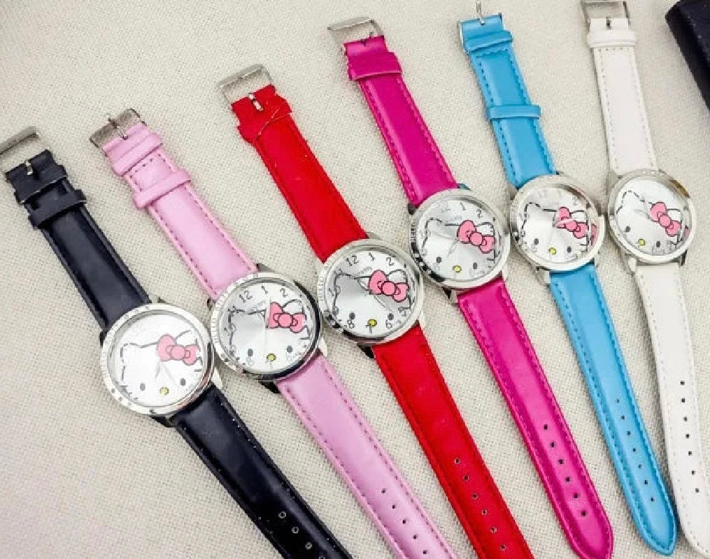Hello Kitty Kids Quartz Watch – Cute Kawaii Waterproof Cartoon Wristwatch for Girls & Children