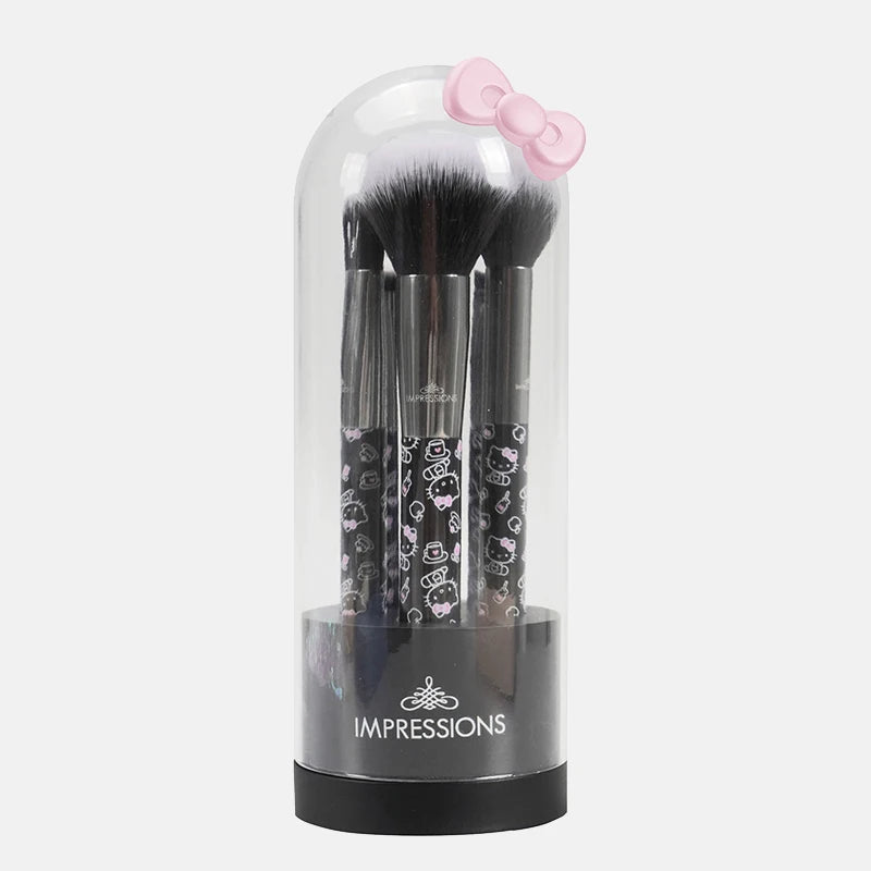 Hello Kitty Makeup Brush Set – Professional Blusher, Eyeshadow & Powder Brushes – Kawaii Cosmetic Tool Kit for Women & Girls