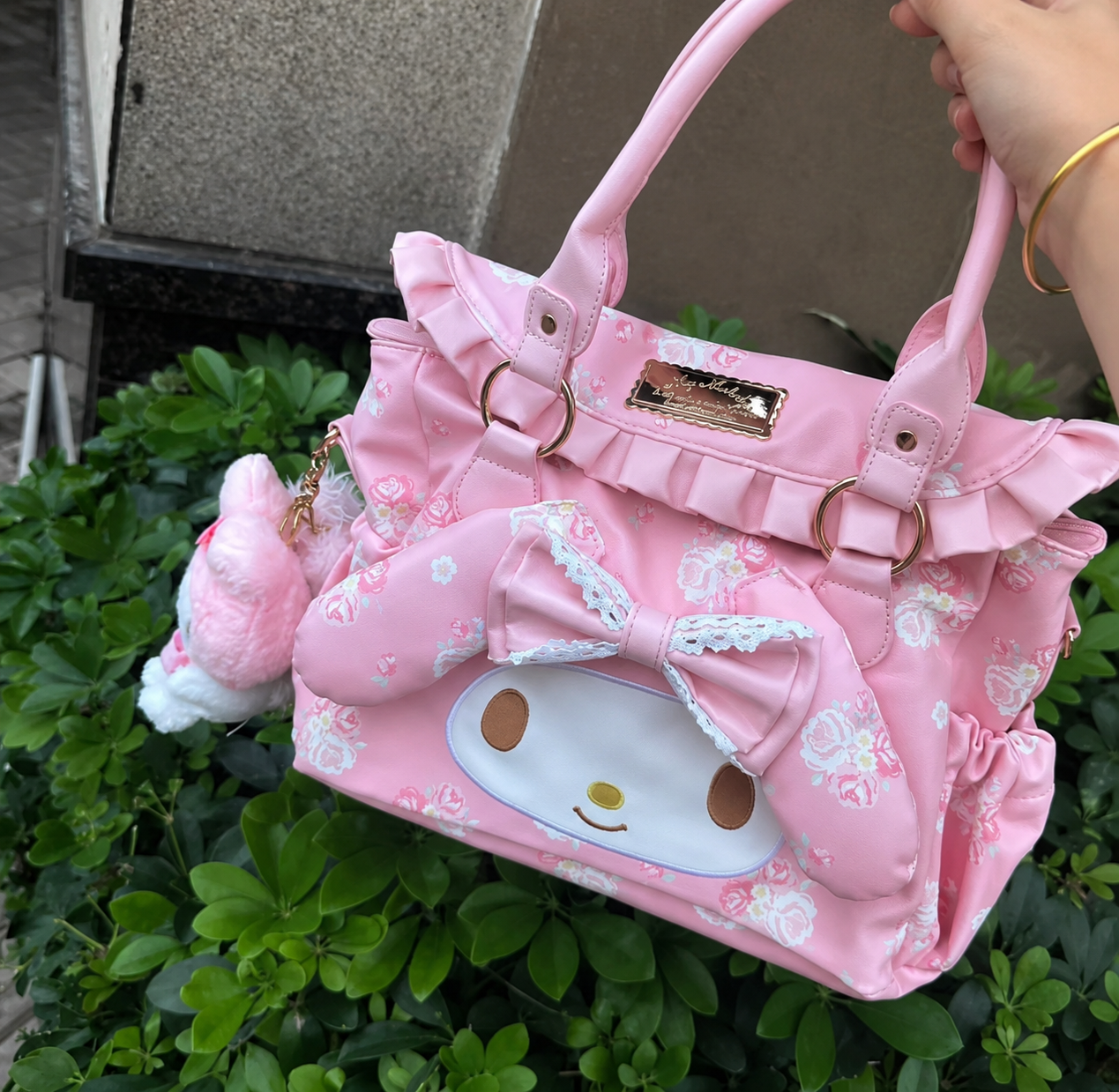 My Melody Cartoon Cute Shoulder Bag – Large Capacity Tote Bag, Handheld & Shoulder Purse, Kawaii Floral Commuter Bag, Birthday Gift for Women & Girls