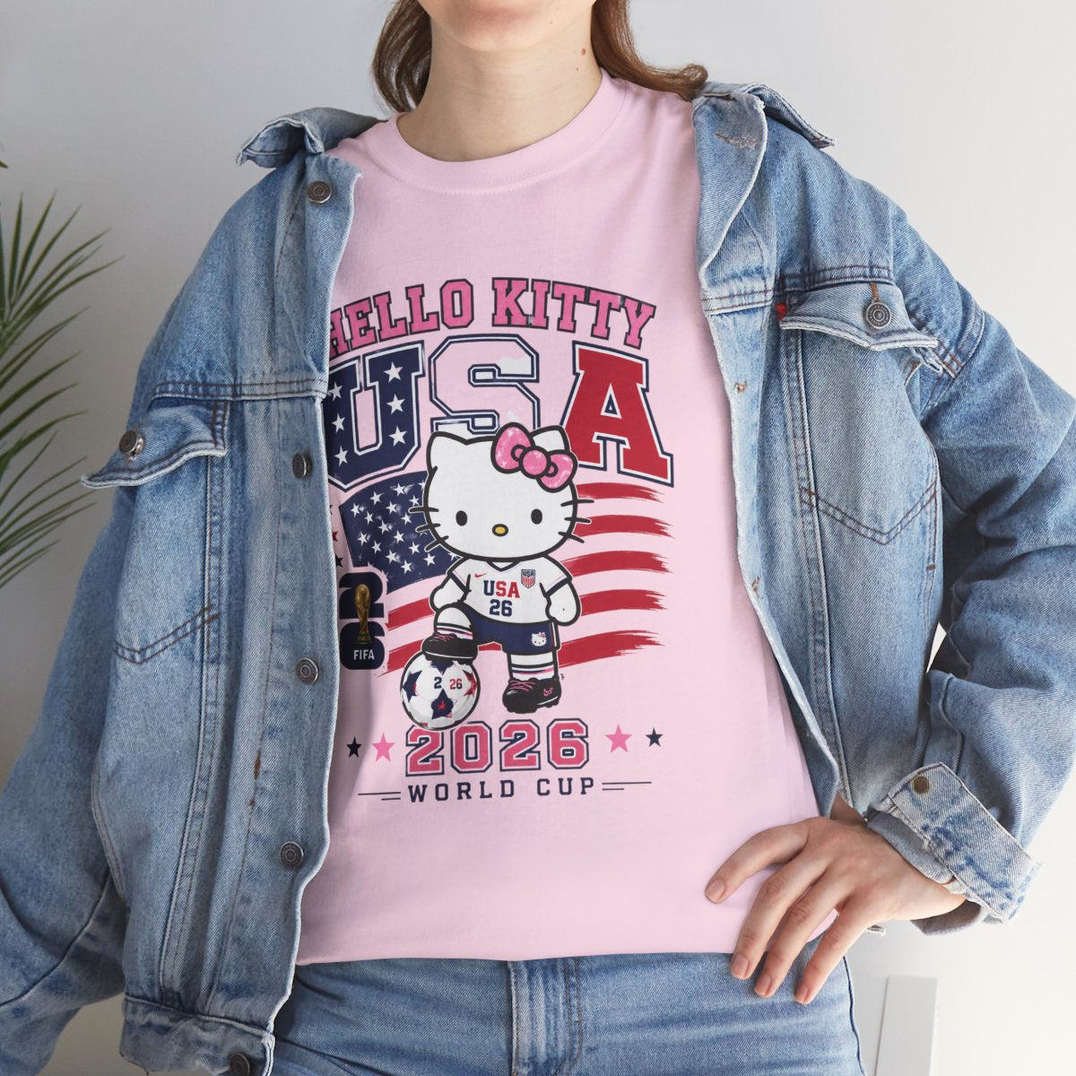 Hello Kitty USA World Cup T-Shirt – Cute Soccer Fan Graphic Tee, Cartoon Football Lover Shirt, Kawaii Sports Fashion Unisex.