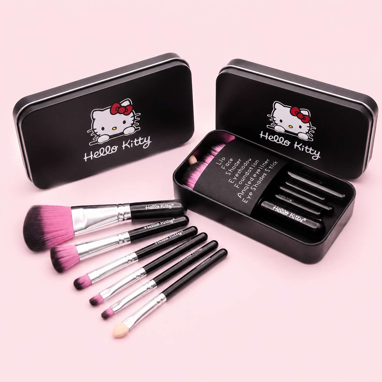 TitleHello Kitty Makeup Brush Set – Cute Blush, Eyebrow, Lip & Eyeshadow Beauty Tools – Facial Cosmetic Brush Kit for Women & Girls Gift