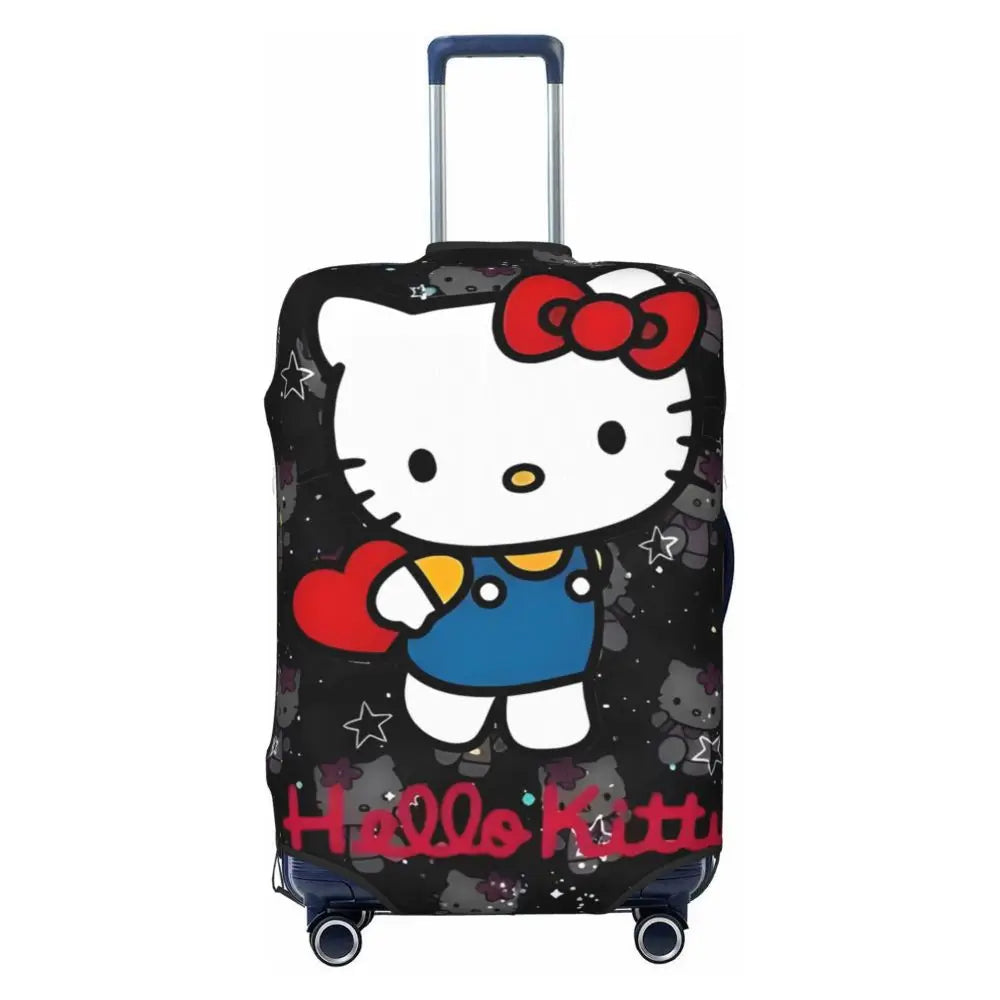 Custom Girls Kitten Classical Printing Luggage Cover Elastic Cute KT Cat Travel Suitcase Protective Covers Fits 18-32 Inch