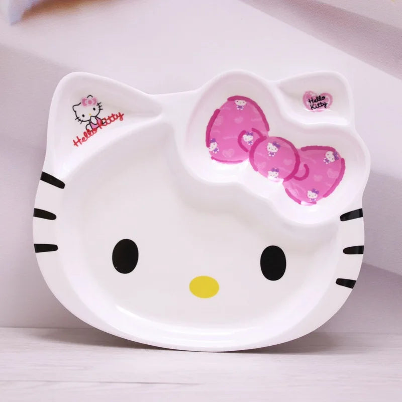 Kawaii HelloKitty Cartoon Cute Creative Girl Simple Ceramics Dipping Plate Personalized Anime Household Small Snacks Plate