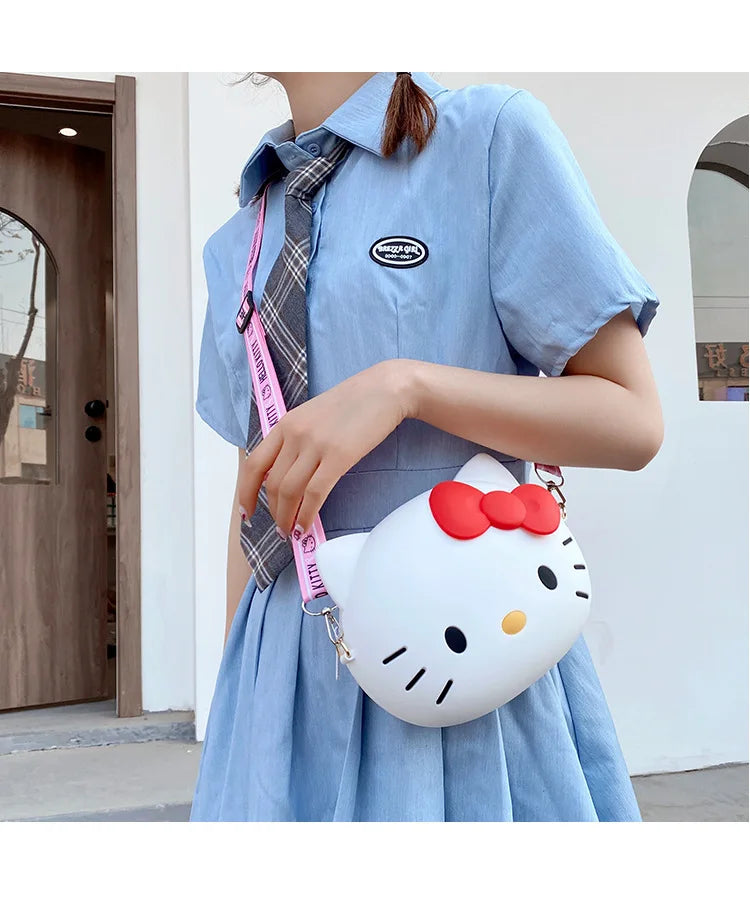 Hello Kitty 3D Crossbody Bag – Kawaii Small Messenger Phone Purse (11cm / 19cm) for Women & Girls