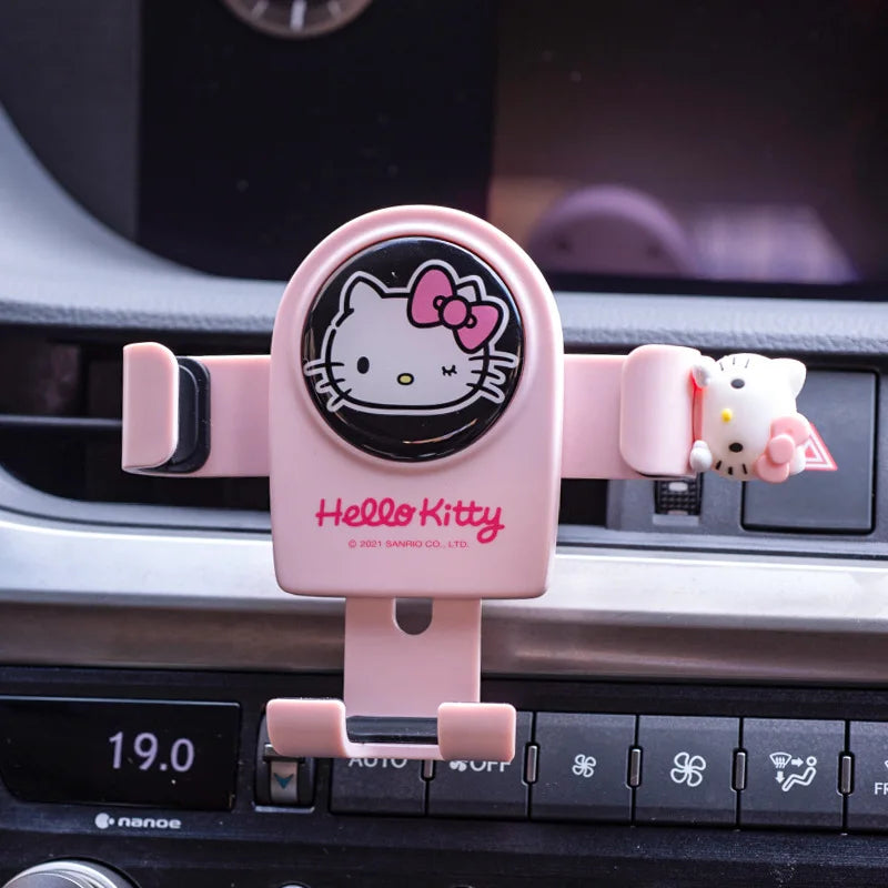 Hello Kitty Car Phone Mount with Aromatherapy Clip – Cute Air Vent & Suction Cup Holder for Navigation