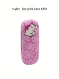 3pcs Hello Kittys glasses case and cloth Pink cat head design Soft microfiber Used to clean and put  glasses, mobile phones