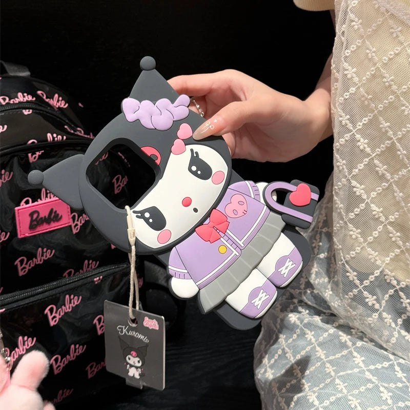 Handbag KT Kuromi For iPhone 17 16 15 14 13 12 11 Pro Max Silicone Soft Cover Case