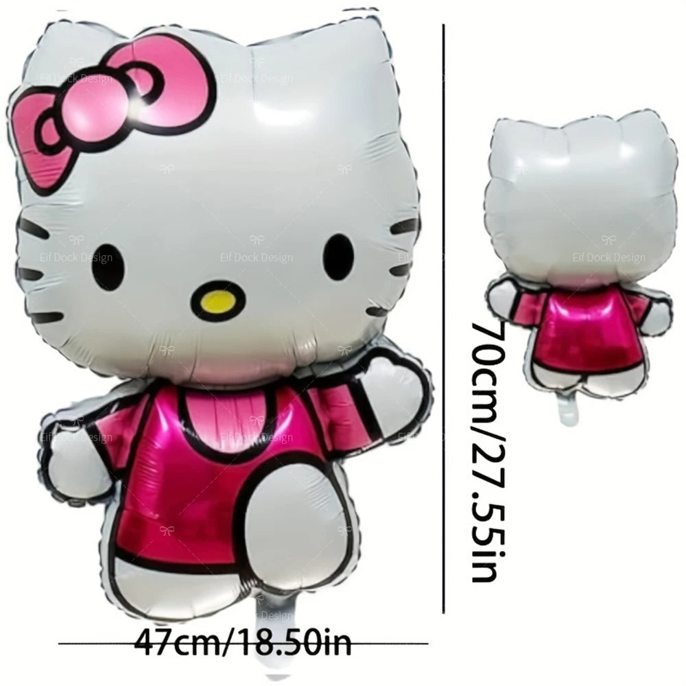 Cute Hello Kitty Party Balloon Decoration Set – Kawaii Birthday Room Decor & Theme Party Supplies for Girls