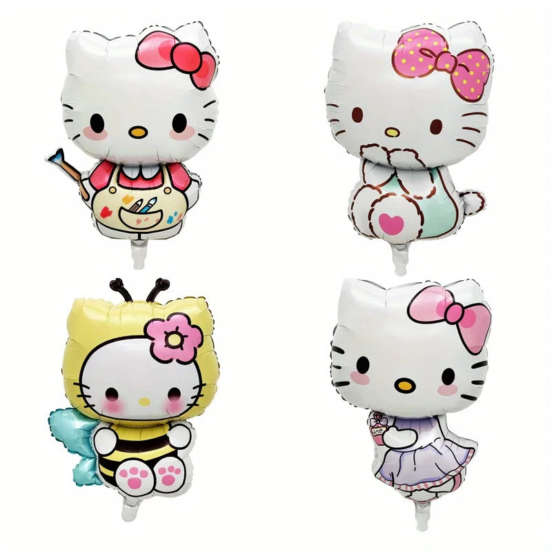 1Set New Cartoon Cute Kitty Cat Balloons My Melody Anime Balloons for Kids' Happy Birthday Party Decorations Anniversary Gifts
