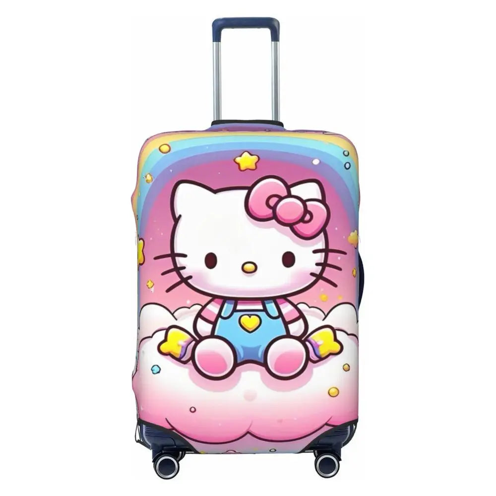 Custom Girls Kitten Classical Printing Luggage Cover Elastic Cute KT Cat Travel Suitcase Protective Covers Fits 18-32 Inch