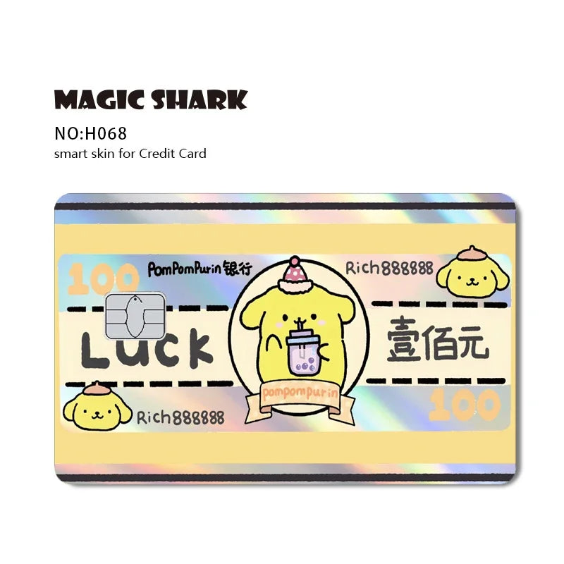 Hello Kitty & Kuromi Holographic Laser Shiny Card Skin Sticker for Debit & Credit Cards 💳🎀