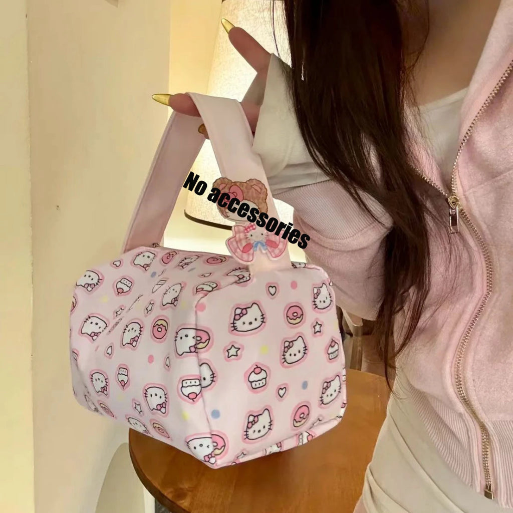 Hello Kitty Cartoon Makeup Bag – Portable Travel Toiletry & Cosmetic Handbag for Women and Girls
