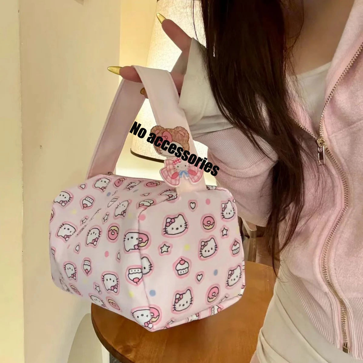 Hello Kitty Cartoon Makeup Bag – Portable Travel Toiletry & Cosmetic Handbag for Women and Girls