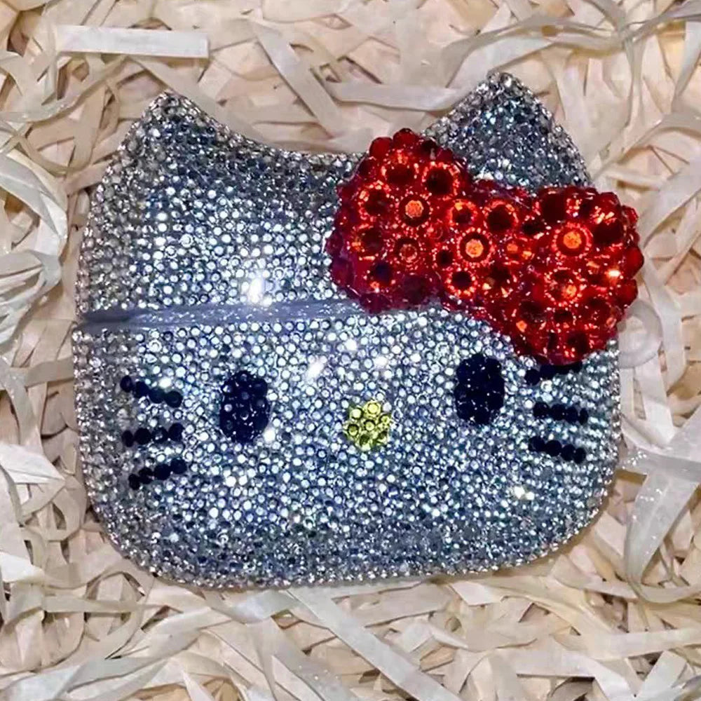 Hello Kitty Rhinestone Bling AirPods Case – Crystal Protective Cover with Keychain for AirPods Pro & AirPods