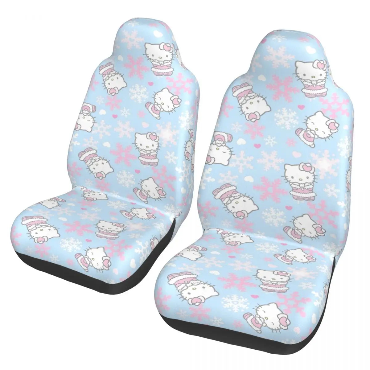 Hello Kitty Pink Leopard Car Seat Cover – Universal Four Seasons Seat Protector Cushion for Cars