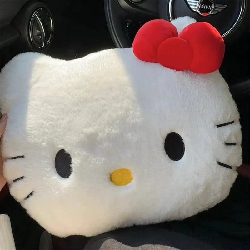 Hello Kitty Plush Head Pillow – Cute Cartoon Cushion for Sofa, Bed, Car & Nap Time Comfort