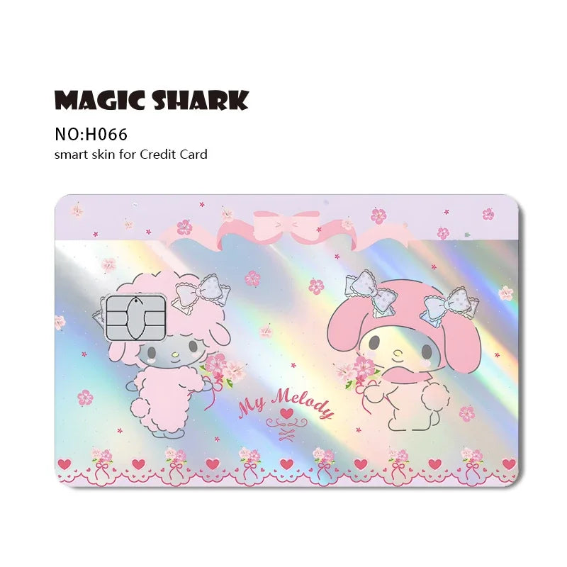 Hello Kitty & Kuromi Holographic Laser Shiny Card Skin Sticker for Debit & Credit Cards 💳🎀