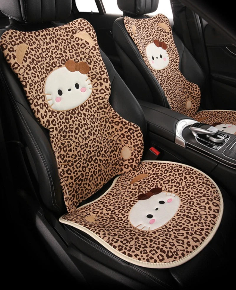Hello Kitty Car Neck & Lumbar Support Pillow Set – Cute Cartoon Headrest Cushion for Travel & Driving Comfort