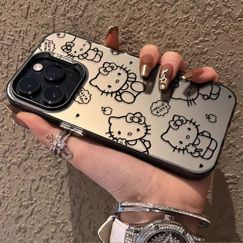 Lovely Lines Hello Kitty Phone Case for IPhone 17 16 15 14 13 12 11 Pro Max Plus 17 Air 16E X XR XS Max Shockproof Back Cover