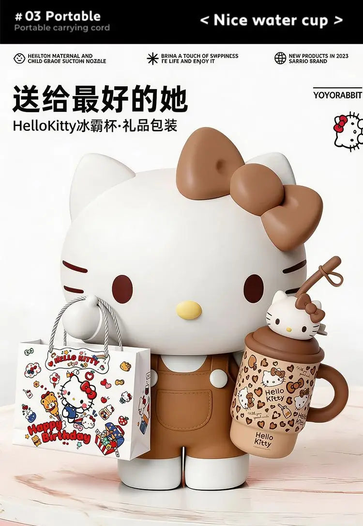 Sanrio Hello Kitty Bestie Sweethearts Birthday Gift Practical Water Cup Ice Bully Cup Lovable Fashion Send A Friend Away Cartoon