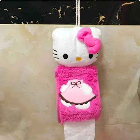 Hello Kitty 3-Piece Toilet Seat Cushion Set – Sanrio Plush Winter Bathroom Cover Set for Home Use