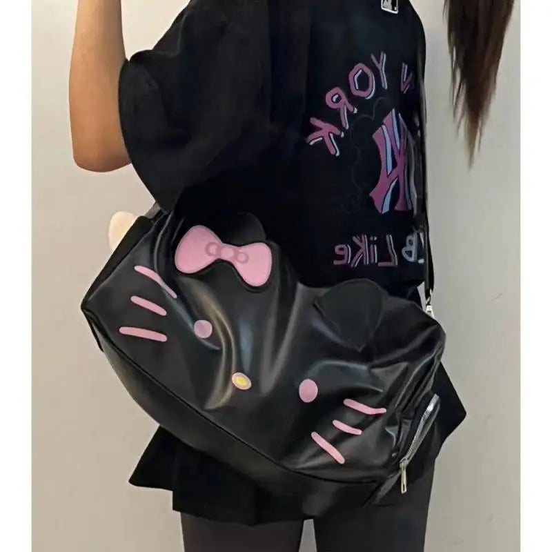 Hello Kitty Large Capacity Travel Bag – Waterproof Crossbody Luggage & Fitness Tote for Women