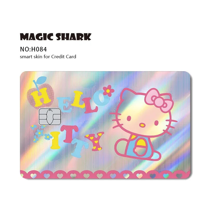 Hello Kitty & Kuromi Holographic Laser Shiny Card Skin Sticker for Debit & Credit Cards 💳🎀