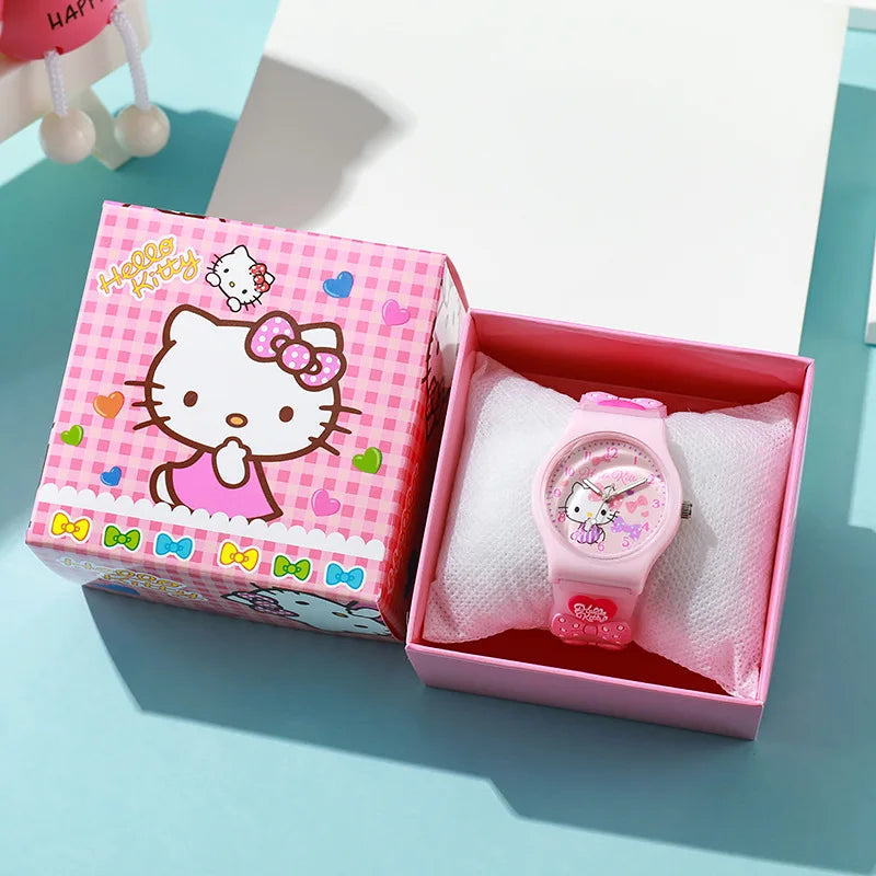 Hello Kitty 3D Cartoon Kids Watch – Waterproof Quartz Wristwatch Gift Set for Girls