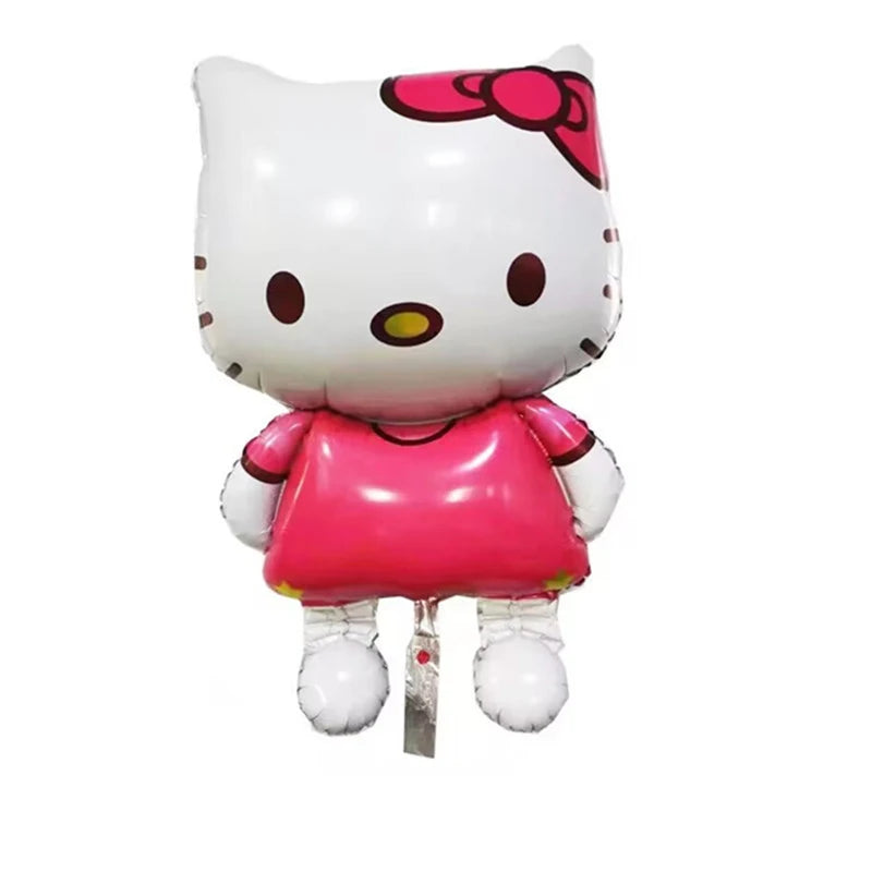 Hello Kitty Number Foil Balloon Set, Cute Cartoon Bubble Mart, Kids Birthday Party Decoration, Room Decor