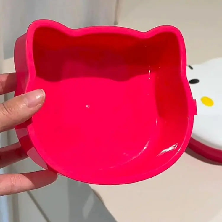 Kitty Double Layer Lunch Box Food Grade Leakproof Bento Box Cute Kawaii Design Portable Container for Office Workers