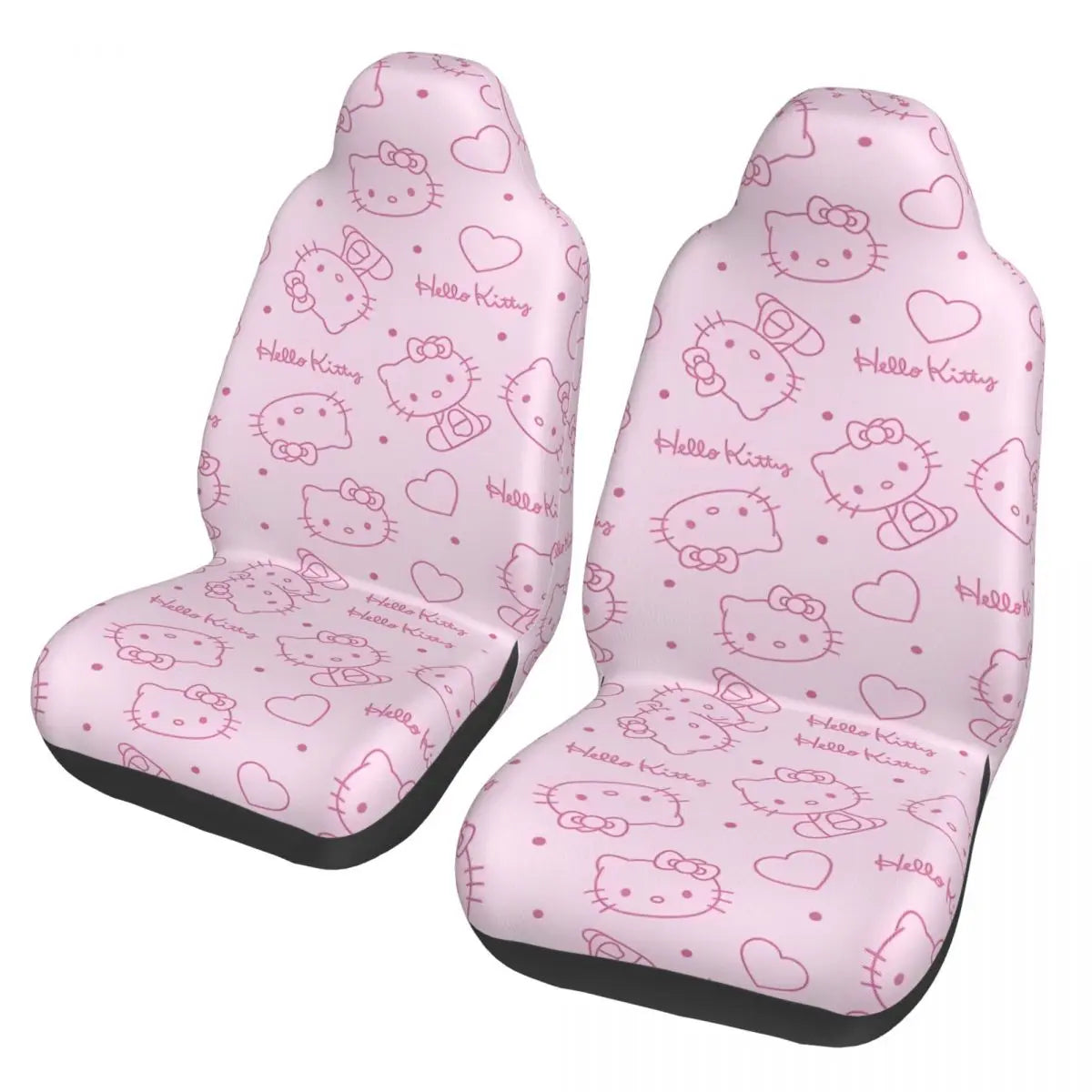 Hello Kitty Pink Leopard Car Seat Cover – Universal Four Seasons Seat Protector Cushion for Cars