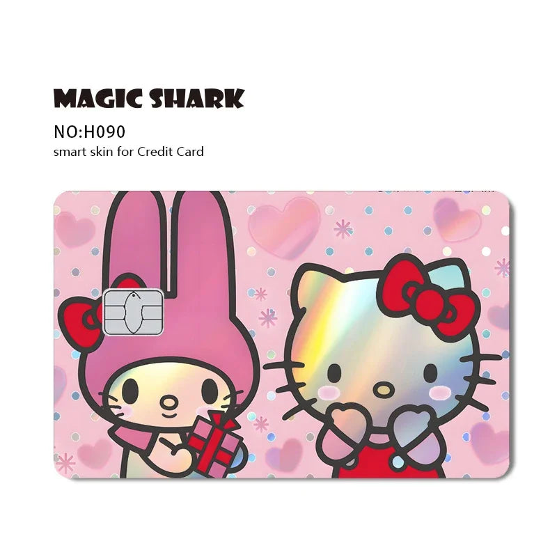 Hello Kitty & Kuromi Holographic Laser Shiny Card Skin Sticker for Debit & Credit Cards 💳🎀