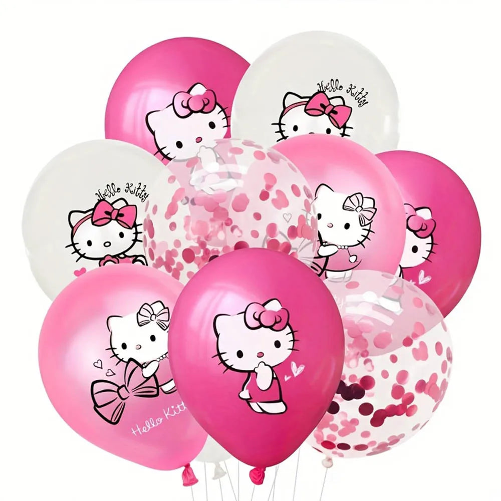 1Set New Cartoon Cute Kitty Cat Balloons My Melody Anime Balloons for Kids' Happy Birthday Party Decorations Anniversary Gifts