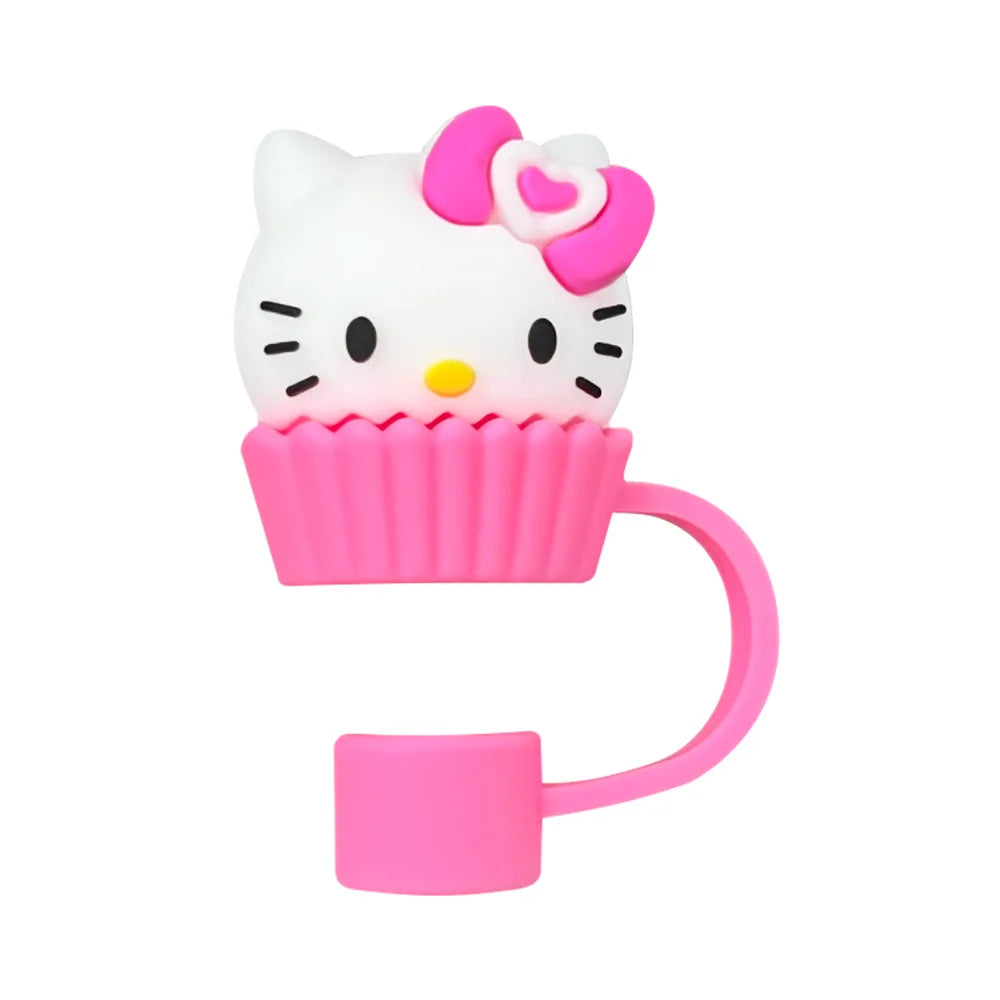 10mm Straw Cap Hello Kitty Straw Cover Water Cup Dustproof Straw Cover Food Grade Recyclable Y2k Fashion Toy Anime Cartoon Frind