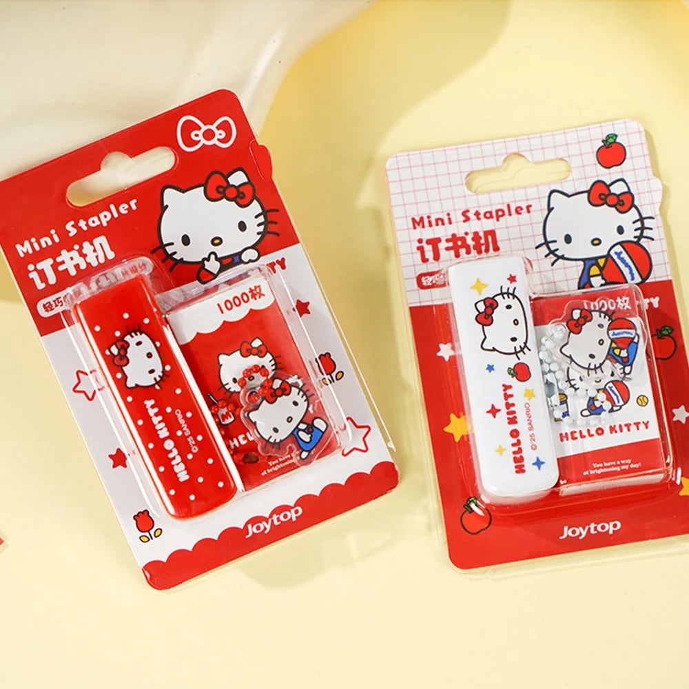 Hello Kitty Stapler Kit – Portable Mini Stapler with Staples – Cute School & Office Paper Binding Stationery Gift