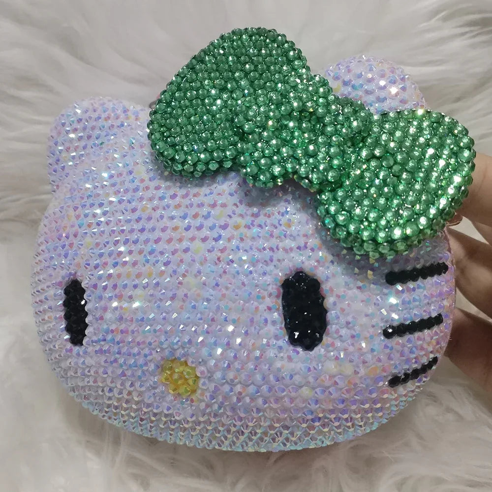Hello Kitty Rhinestone Bling Leather Mini Bag – Cute Organizer for Earphones, Cables & Small Accessories