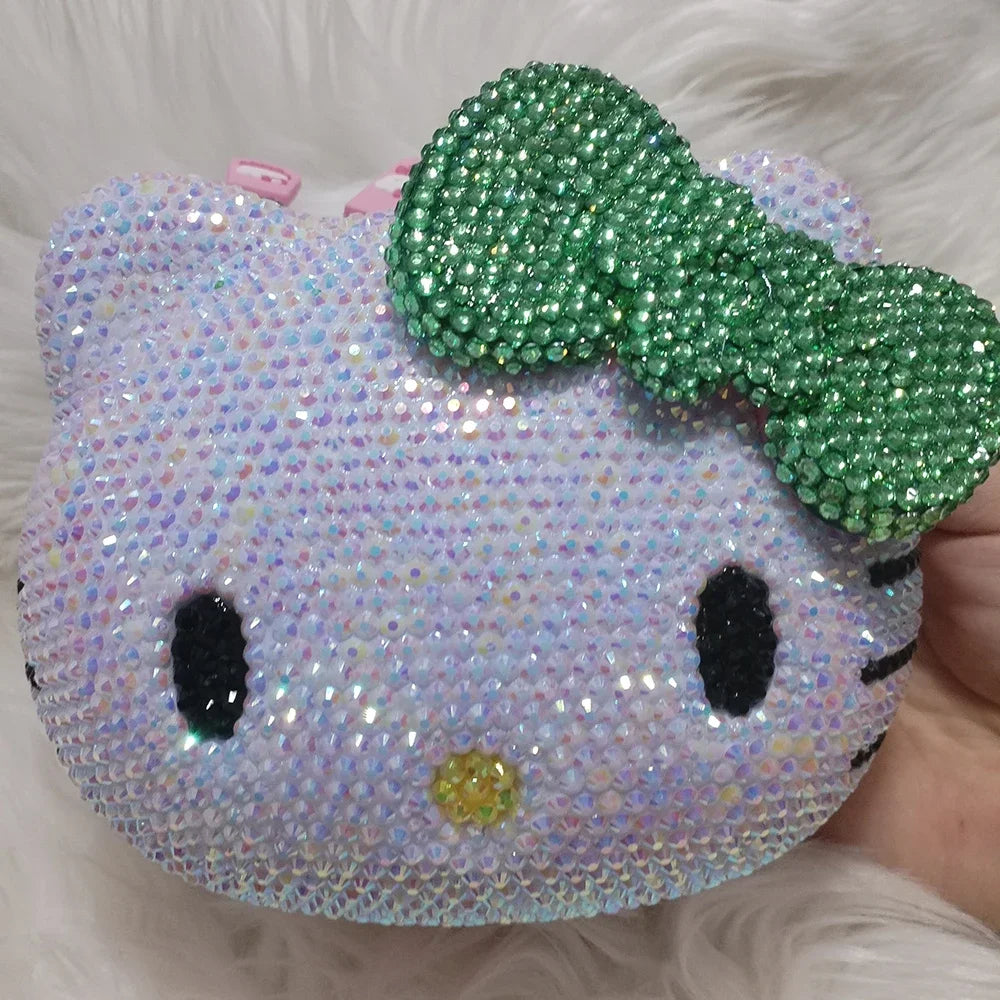 Hello Kitty Rhinestone Bling Leather Mini Bag – Cute Organizer for Earphones, Cables & Small Accessories