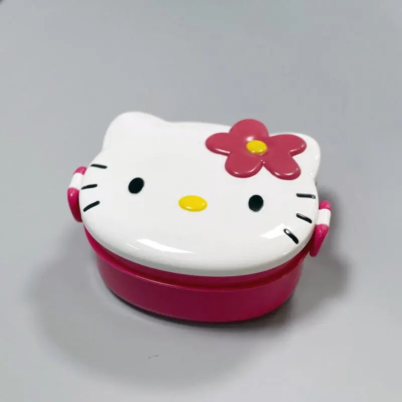 Kitty Double Layer Lunch Box Food Grade Leakproof Bento Box Cute Kawaii Design Portable Container for Office Workers