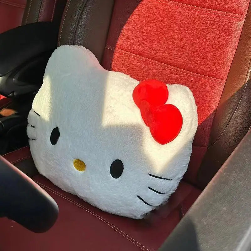 Hello Kitty Plush Head Pillow – Cute Cartoon Cushion for Sofa, Bed, Car & Nap Time Comfort
