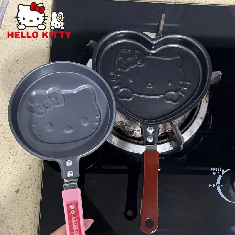 Hello Kitty Kawaii Non-Stick Frying Pan – Sanrio Anime Cartoon Muffin & Breakfast Cookware for Home & Camping