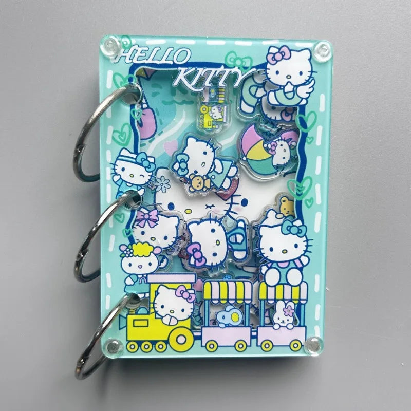 Hello Kitty Shake Book Acrylic Loose-Leaf Notebook – Cute Kawaii Cartoon DIY Student Journal – Personalized Creative Writing Book & Gift