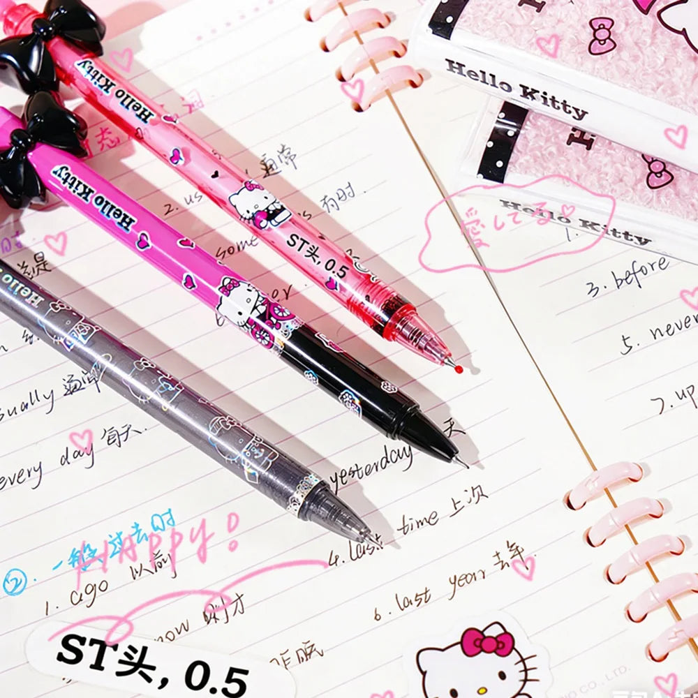 Sanrio Kuromi 0.5mm Black Gel Pen – Push-Button Cute Campus Signature Ballpoint Pen – Writing & Drawing Pen for School, Office & Gifts