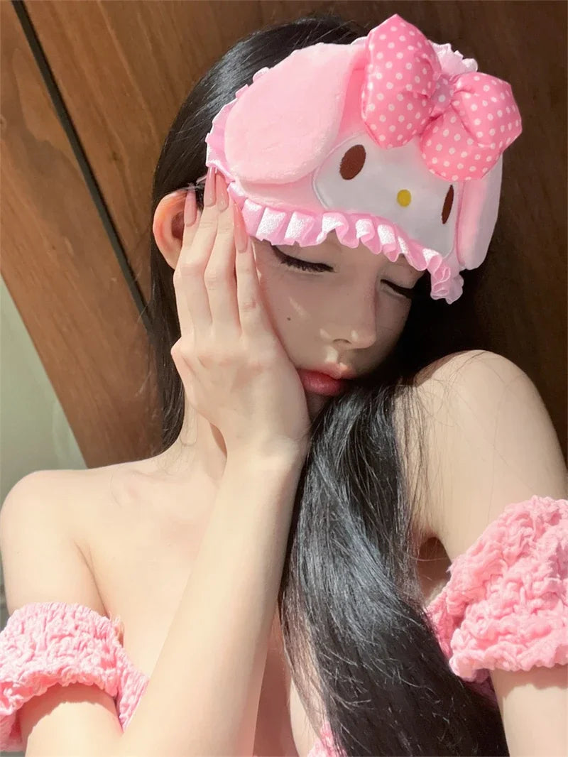 Cartoon My Melody Blindfold Cat Kawaii Eye Mask Comfortable Sleeping Blindfolds Japanese Style Eyeshade Girl